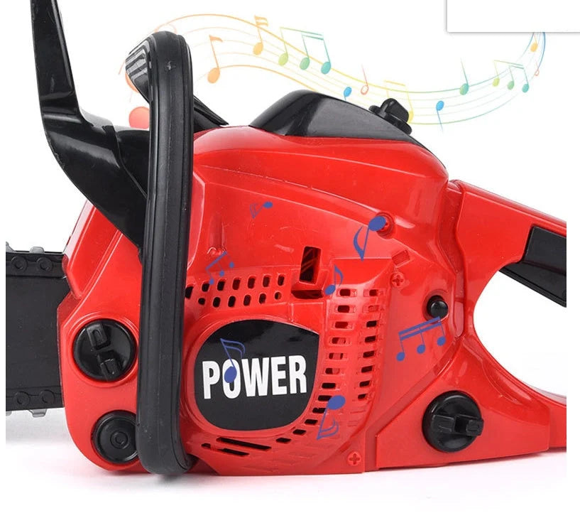 Kids electric chainsaw toy with real engine sound, safe for children