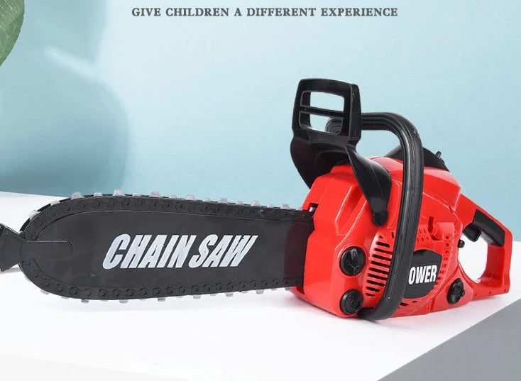 Kids electric chainsaw toy with real engine sound, safe for children