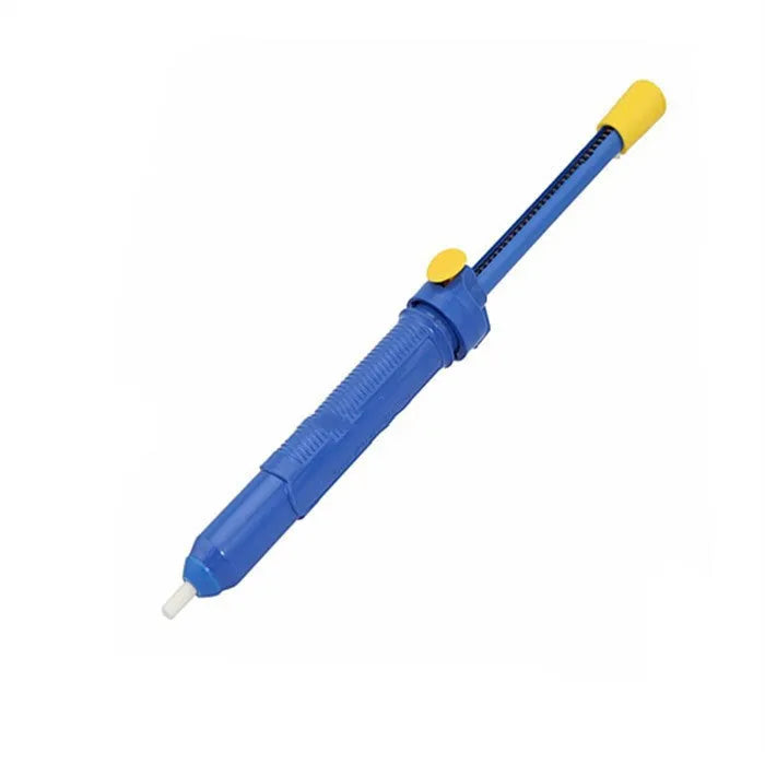 GS-107 manual solder sucker tin pump device in blue, gold, or silver colour with 330mm length