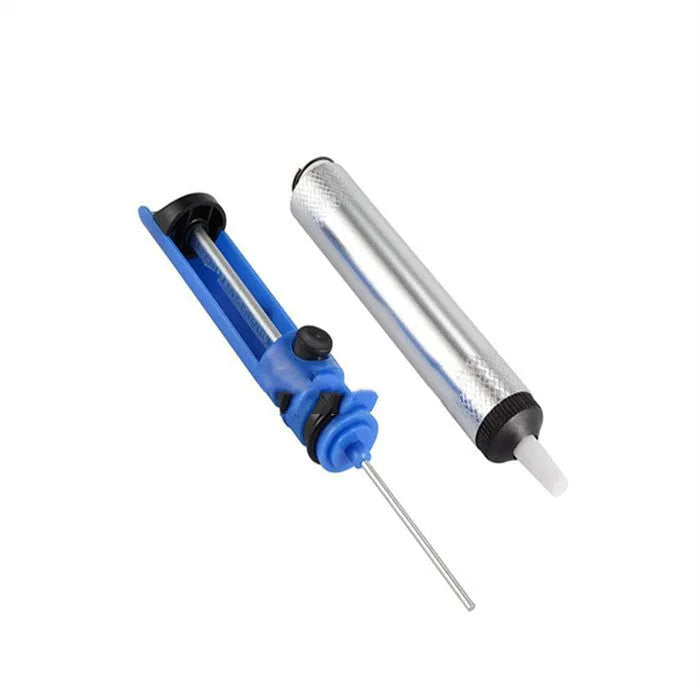 GS-107 manual solder sucker tin pump device in blue, gold, or silver colour with 330mm length