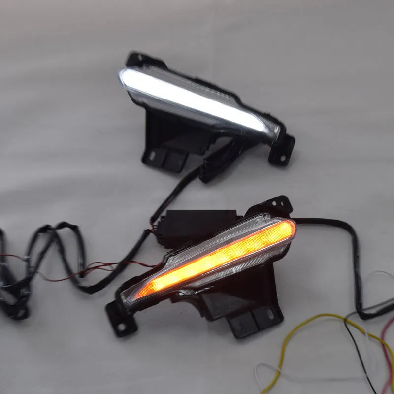 Angkesaila LED daytime running light for Mazda 3, black ABS housing, white LED illumination, pair of lights