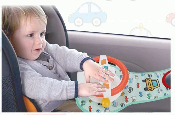 Interactive electric steering wheel toy for kids with sounds and lights