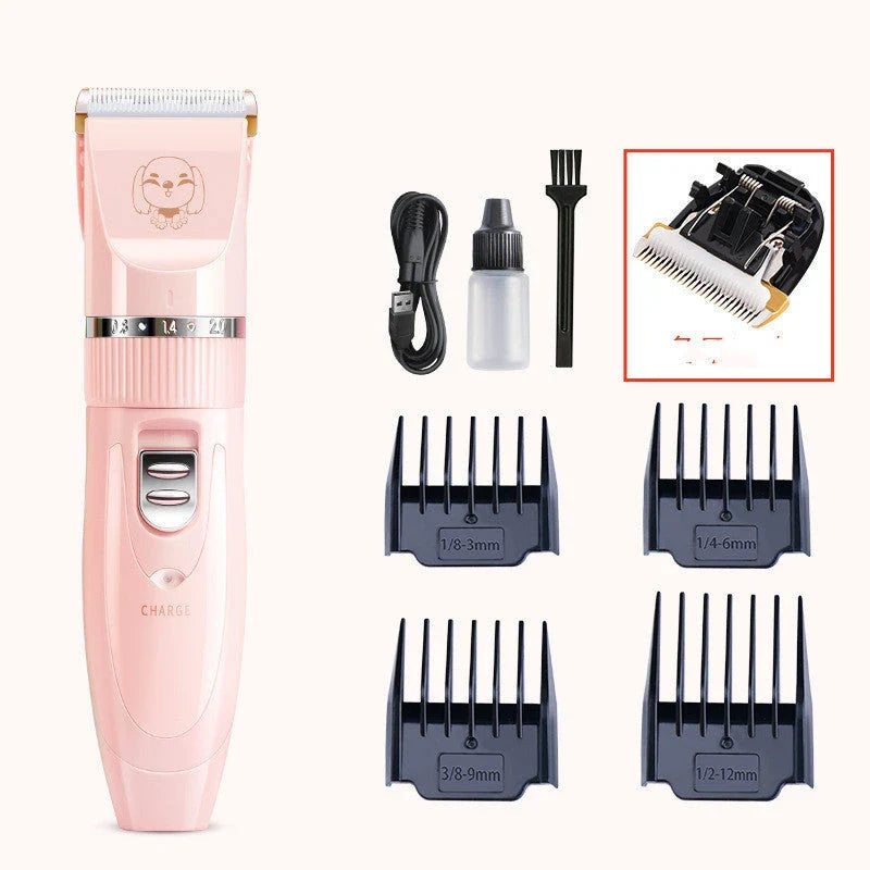 Pet Wireless Charging Beauty Hair Trimmer Set with adjustable gears and washable head