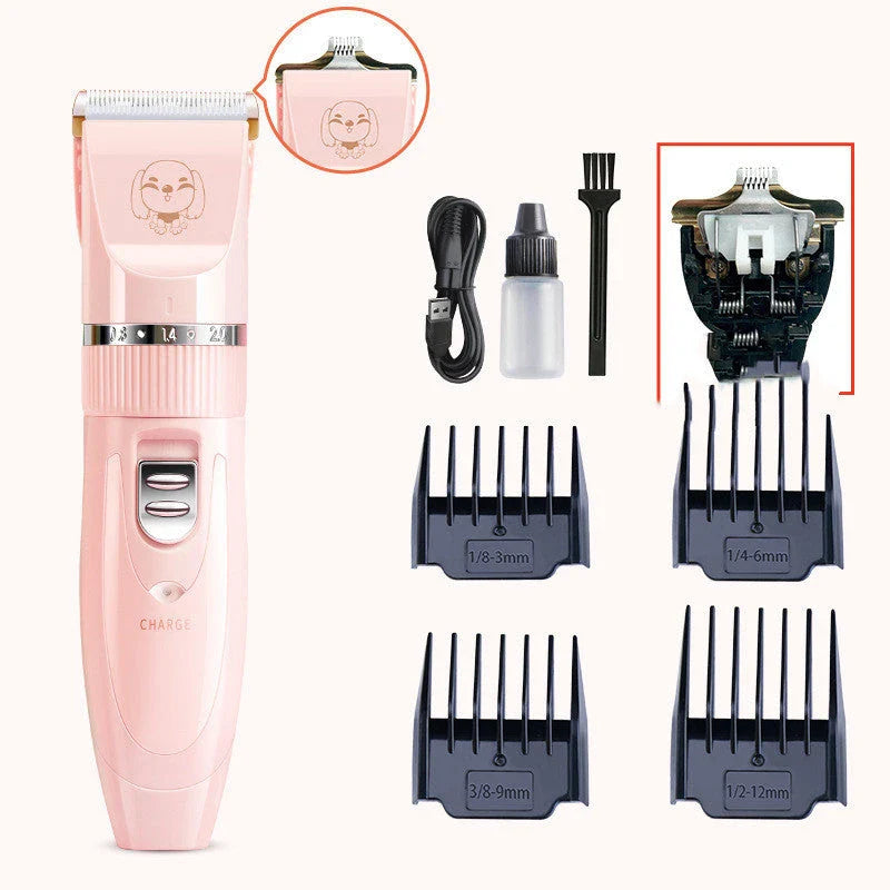 Pet Wireless Charging Beauty Hair Trimmer Set with adjustable gears and washable head