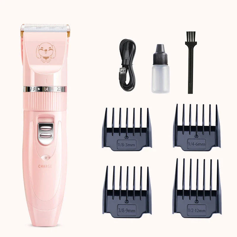 Pet Wireless Charging Beauty Hair Trimmer Set with adjustable gears and washable head