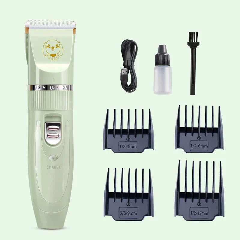 Pet Wireless Charging Beauty Hair Trimmer Set with adjustable gears and washable head