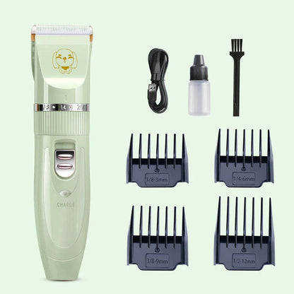 Pet Wireless Charging Beauty Hair Trimmer Set with adjustable gears and washable head