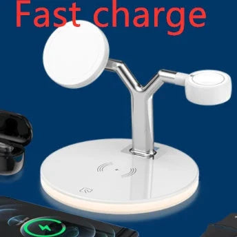 3-in-1 Magnetic Wireless Charger for Apple Devices in black and white
