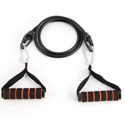 11-piece pull rope set showing five colour-coded resistance levels with TPE construction and 1.2-metre length