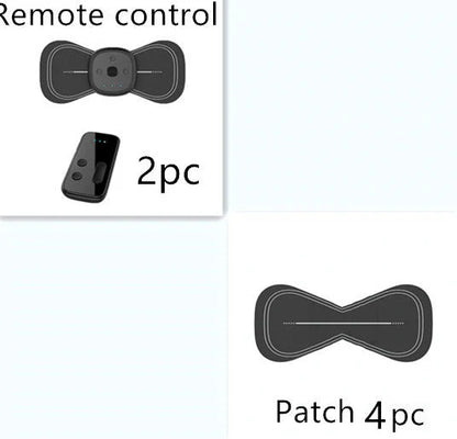 YSL-208 shoulder massager with remote control showing five massage technique options