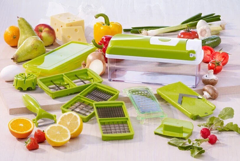 Premium Multifunctional Vegetable Chopper with Sharp Stainless Steel Blades and ABS Plastic Body