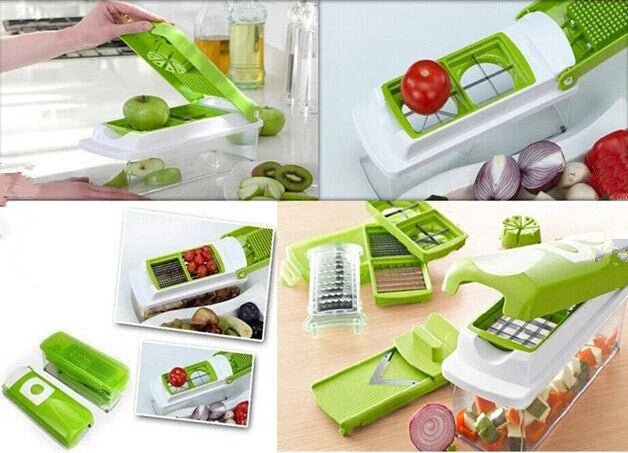 Premium Multifunctional Vegetable Chopper with Sharp Stainless Steel Blades and ABS Plastic Body