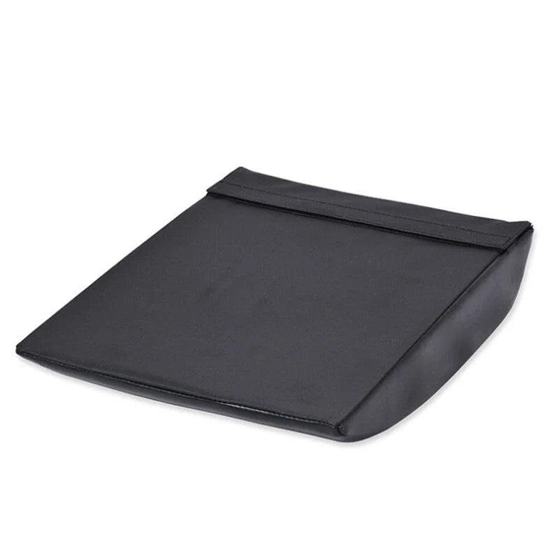 Portable black sit-up pad for abdominal training, dimensions 37x30x7cm