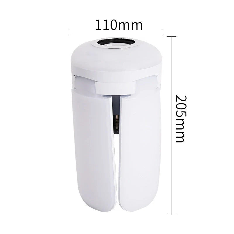 LED Four-leaf Bluetooth Music Lamp in white with foldable design and remote control