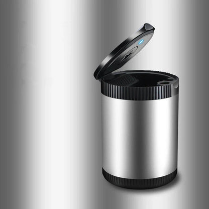 Metal car ashtray with cover in black, red, silver, gold, and grey options