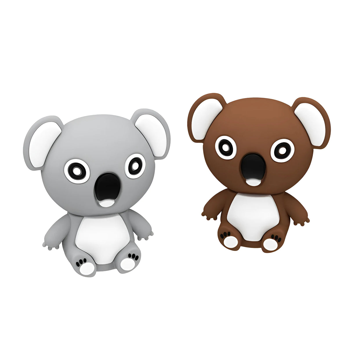 Cartoon silicone USB drive shaped like a koala, in brown colour, USB 2.0 flash drive with indicator light