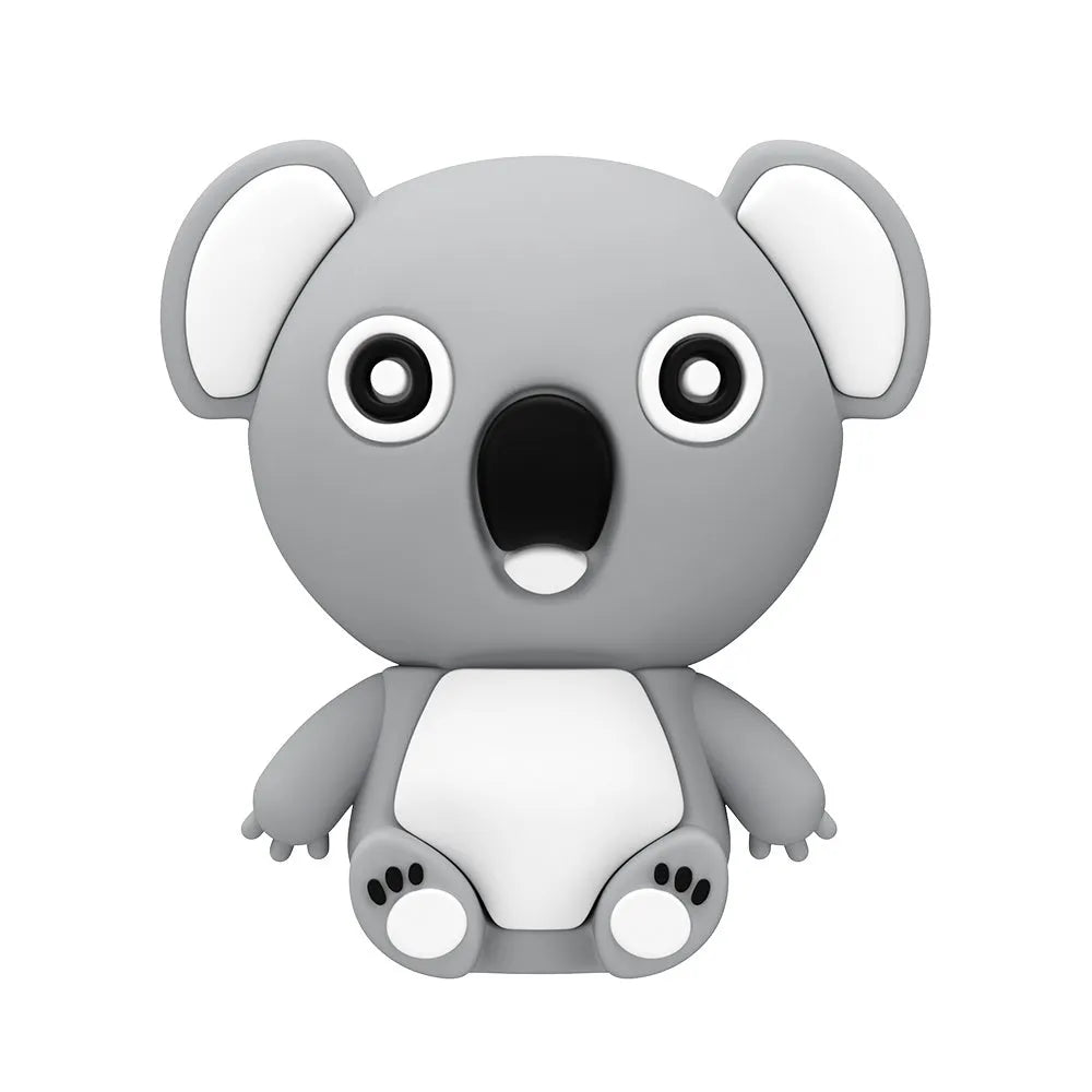 Cartoon silicone USB drive shaped like a koala, in brown colour, USB 2.0 flash drive with indicator light