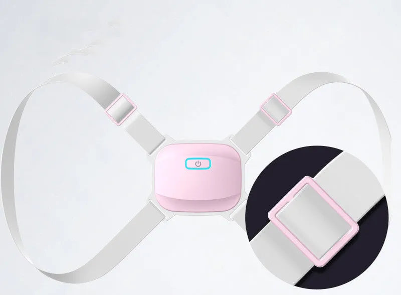 Invisible smart posture corrector with grey nylon belt and vibration alert for posture training