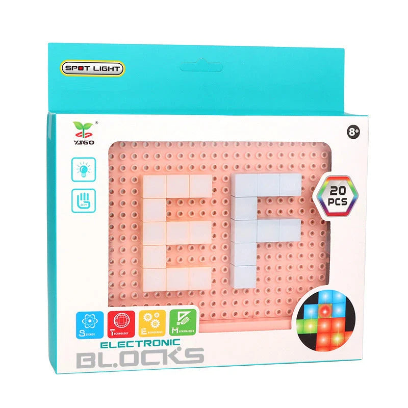 DIY LED Flashing Light Electronic Building Blocks for educational play