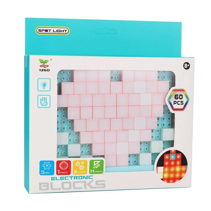 DIY LED Flashing Light Electronic Building Blocks for educational play