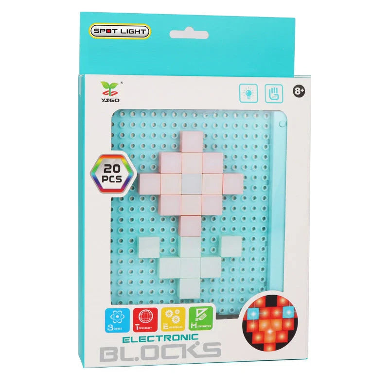 DIY LED Flashing Light Electronic Building Blocks for educational play