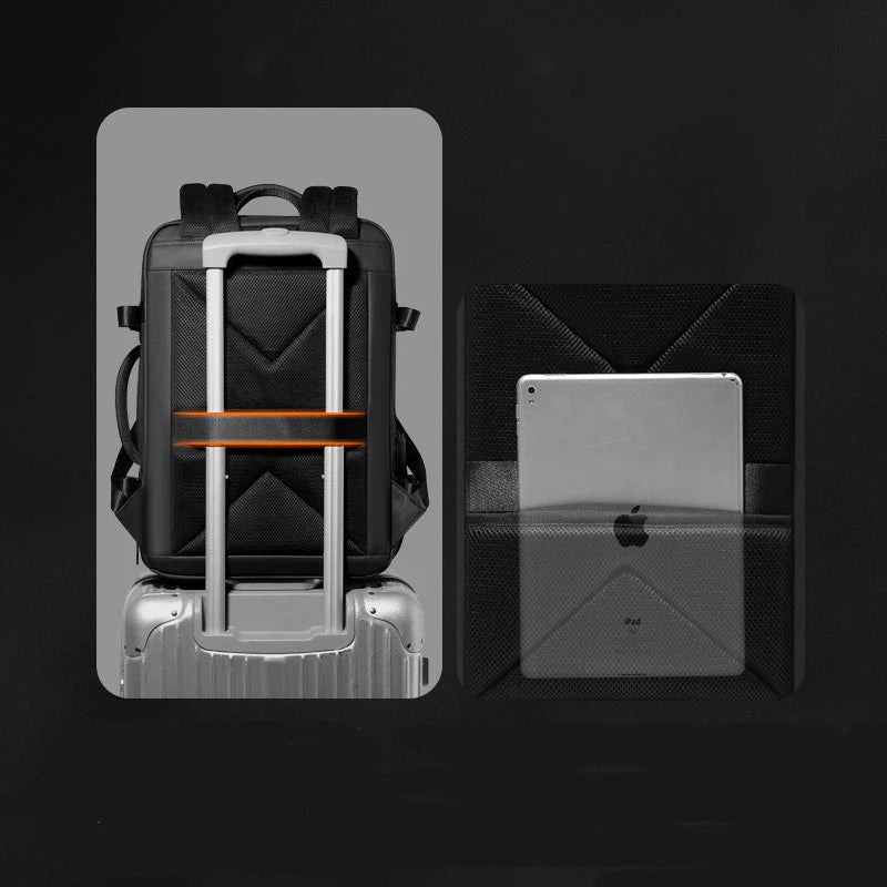 FENRUIEN Large Volume Business Travel Luggage Computer Bag in cool black