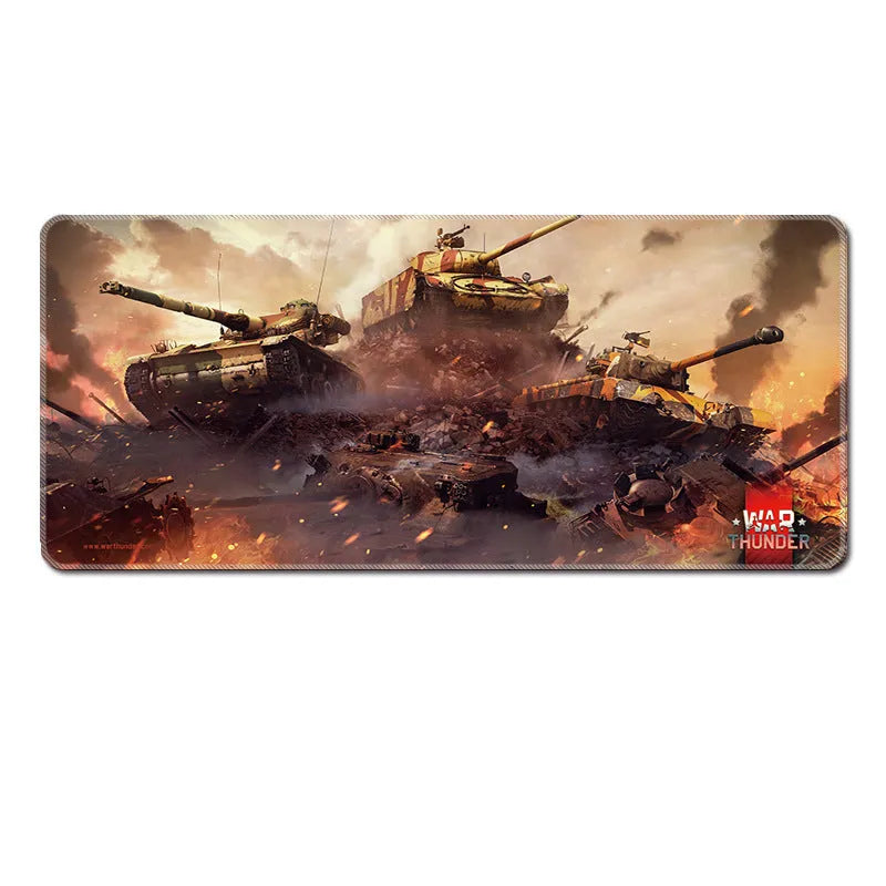 Gaming Tank thickened mouse pad with non-slip rubber base and cloth surface, available in multiple sizes