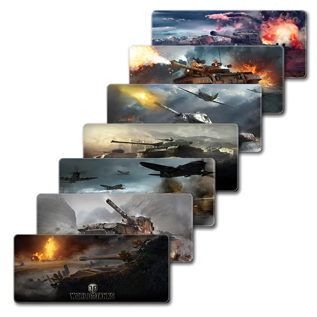 Gaming Tank thickened mouse pad with non-slip rubber base and cloth surface, available in multiple sizes