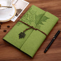 Retro PU leather notebook with discolouration effect, loose-leaf binding, and Daolin paper pages
