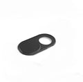 Camera privacy cover with slide shutter in black plastic oval shape for laptop webcam