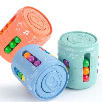 Can Cube Top Magic Colorful Beans Finger Spinning Toy in various colours for stress relief and finger exercise