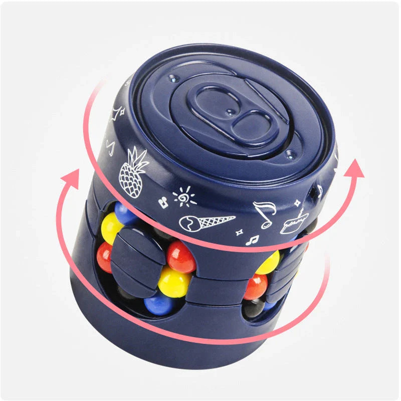 Can Cube Top Magic Colorful Beans Finger Spinning Toy in various colours for stress relief and finger exercise