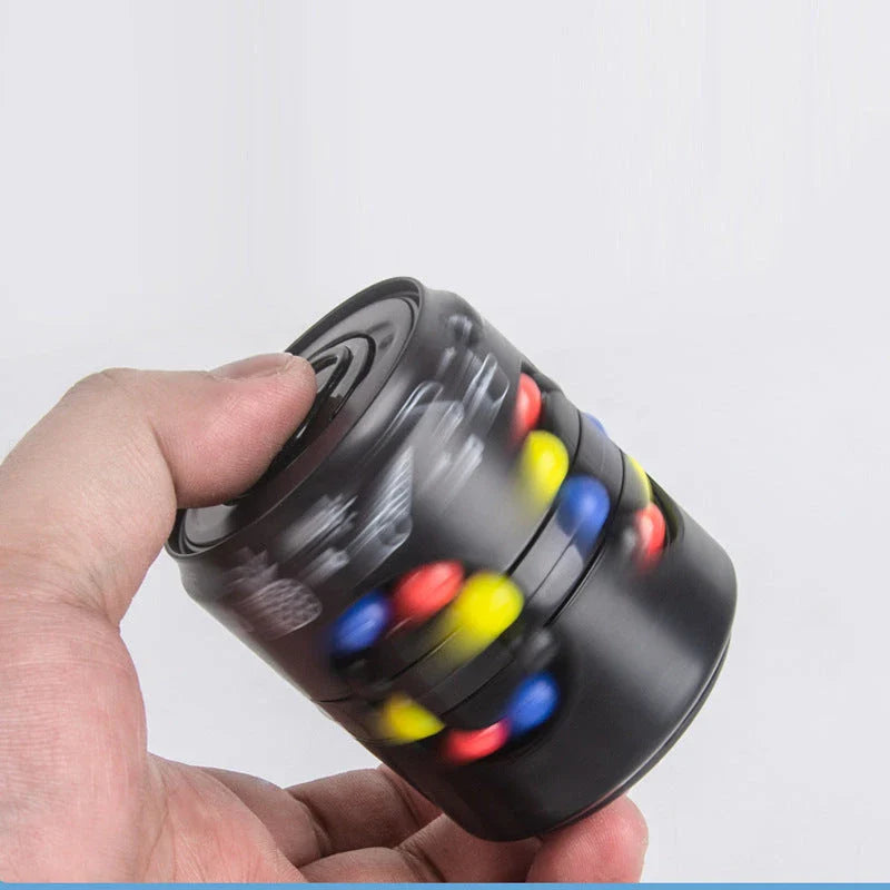 Can Cube Top Magic Colorful Beans Finger Spinning Toy in various colours for stress relief and finger exercise