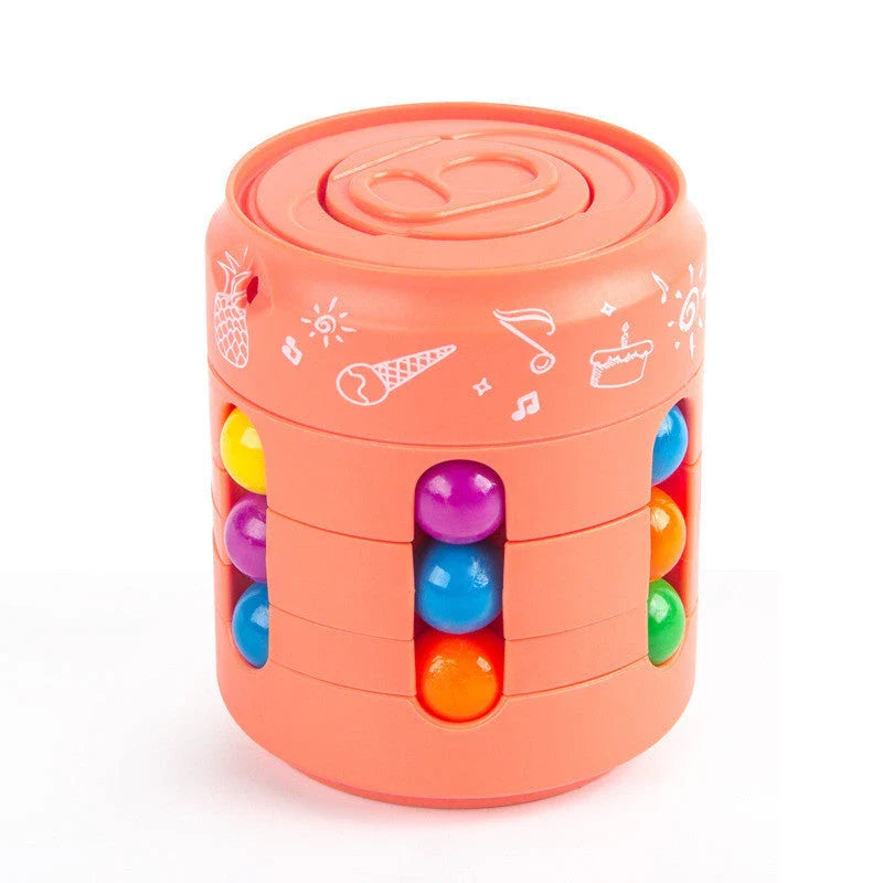 Can Cube Top Magic Colorful Beans Finger Spinning Toy in various colours for stress relief and finger exercise
