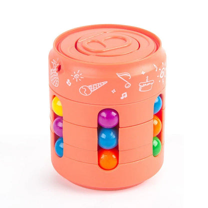 Can Cube Top Magic Colorful Beans Finger Spinning Toy in various colours for stress relief and finger exercise