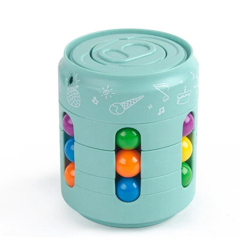 Can Cube Top Magic Colorful Beans Finger Spinning Toy in various colours for stress relief and finger exercise