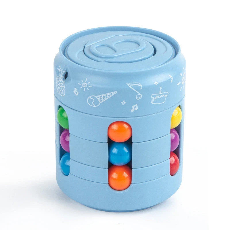 Can Cube Top Magic Colorful Beans Finger Spinning Toy in various colours for stress relief and finger exercise