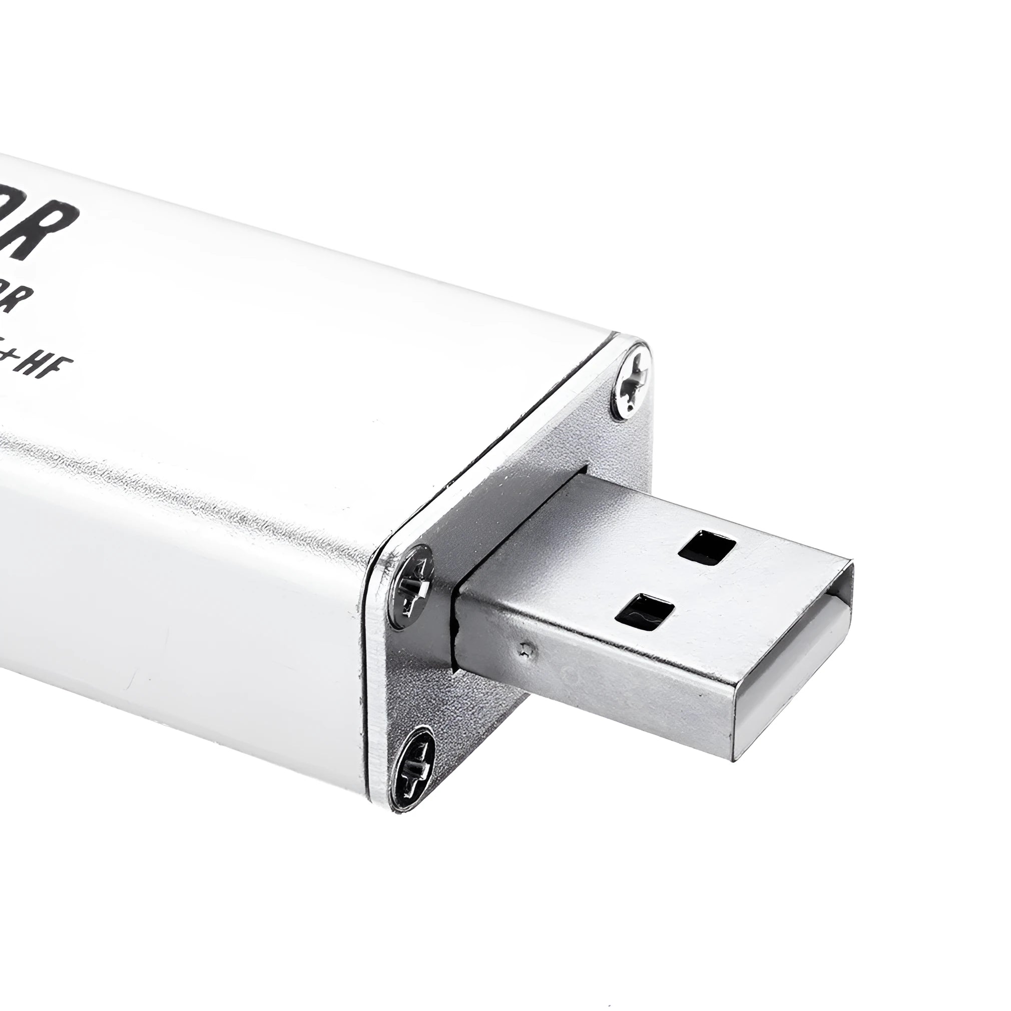 Black metal A300U software defined radio receiver with gold SMA connector for aviation and full-band monitoring