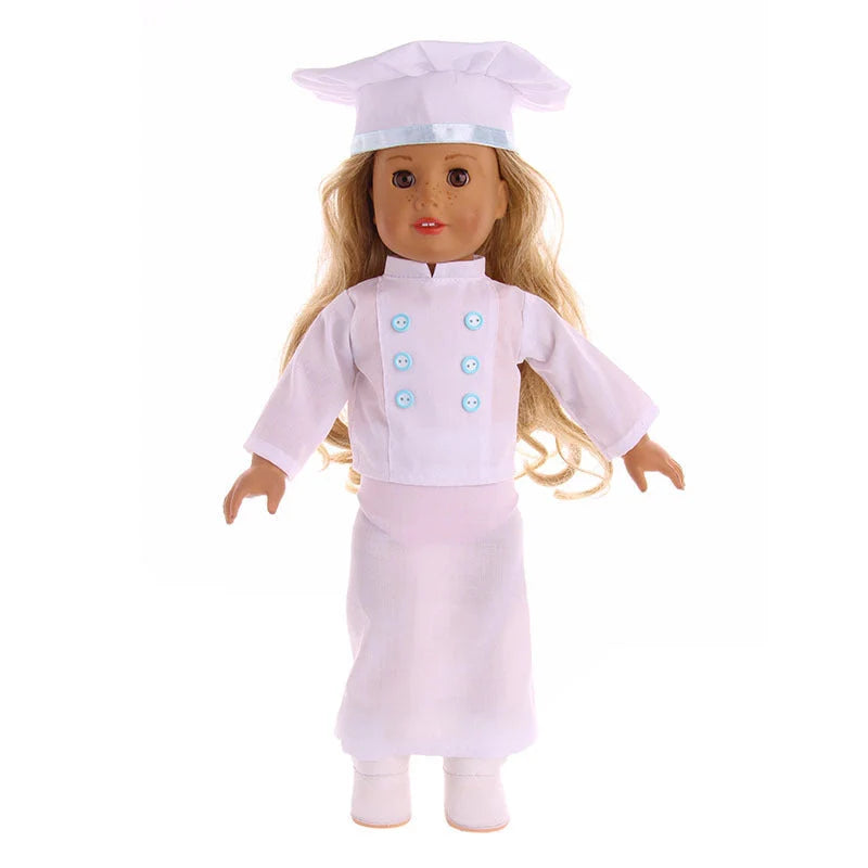 Doll Clothes Americangirl Accessories Chef Clothes for 18-inch Dolls