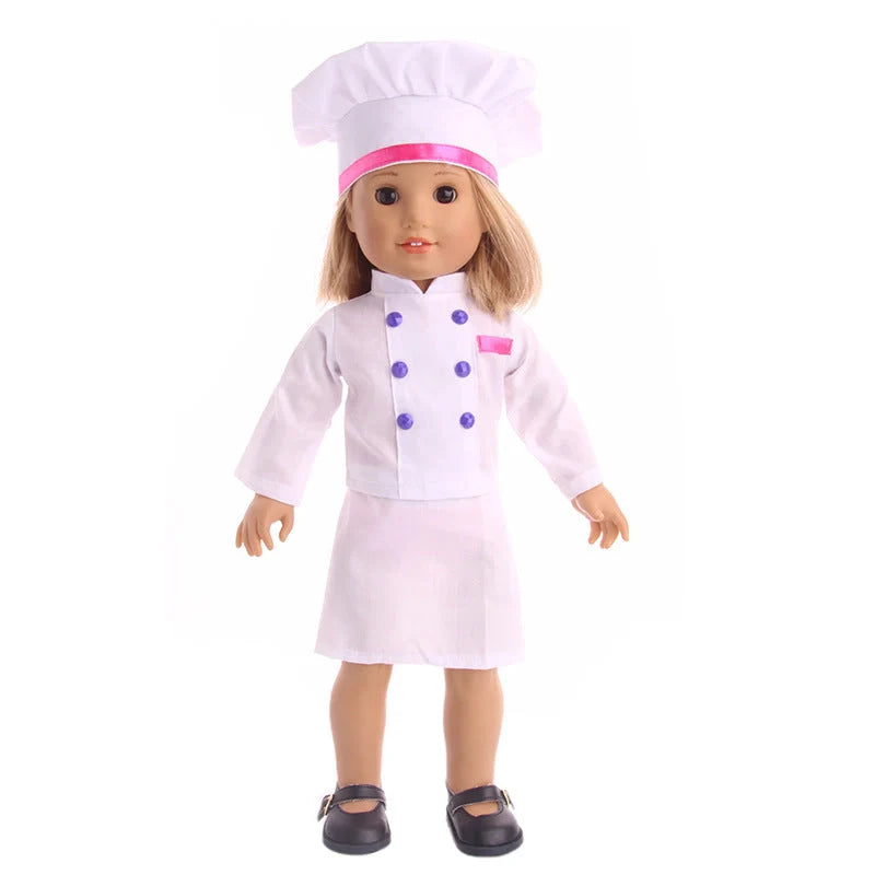 Doll Clothes Americangirl Accessories Chef Clothes for 18-inch Dolls