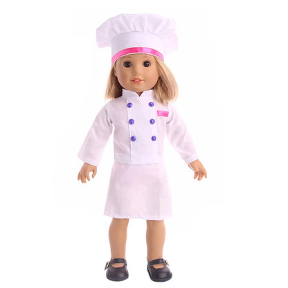 Doll Clothes Americangirl Accessories Chef Clothes for 18-inch Dolls