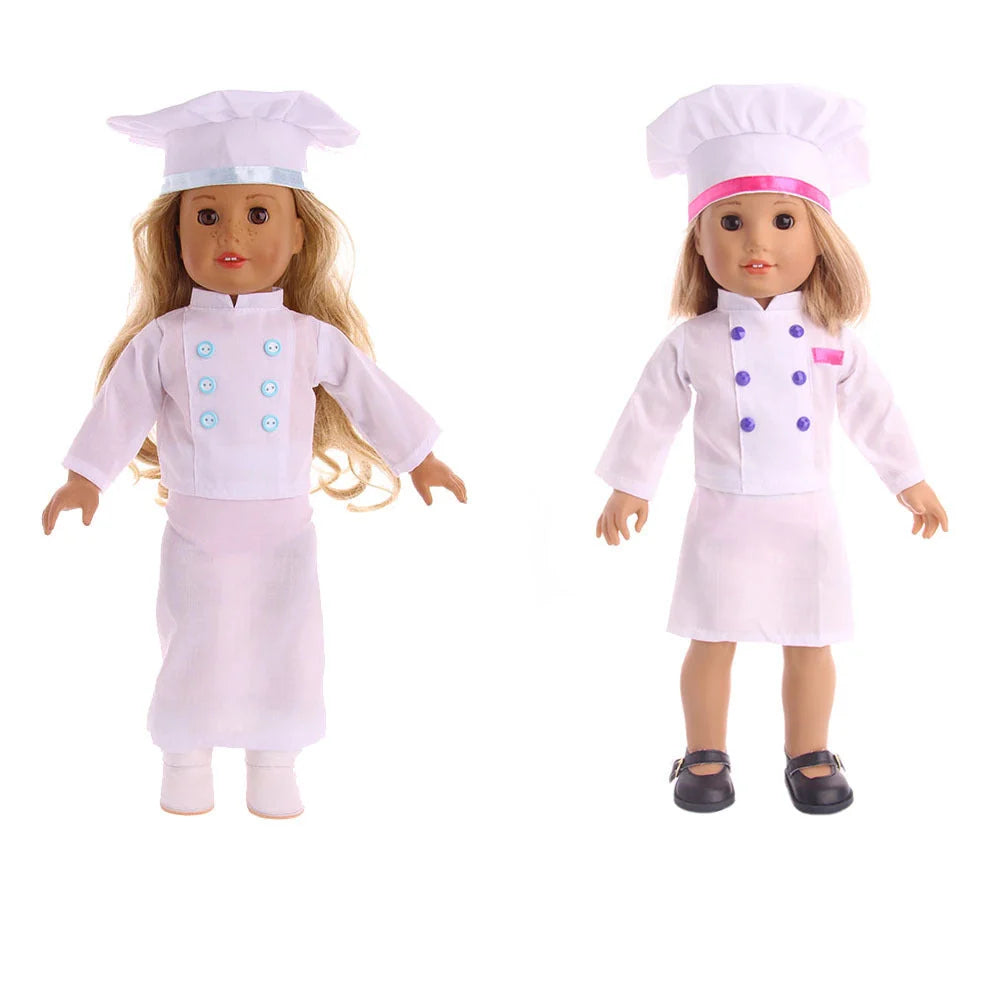 Doll Clothes Americangirl Accessories Chef Clothes for 18-inch Dolls