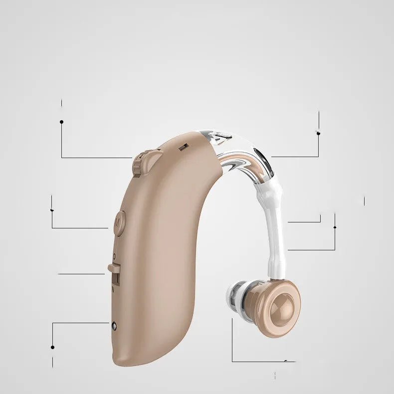 Blue G25 Sound Collector Hearing Aid Earphone with charging port and intelligent noise reduction for health massage
