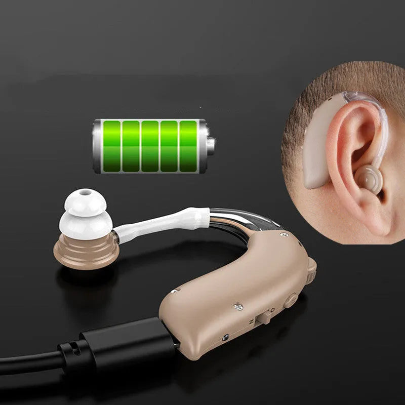 Blue G25 Sound Collector Hearing Aid Earphone with charging port and intelligent noise reduction for health massage