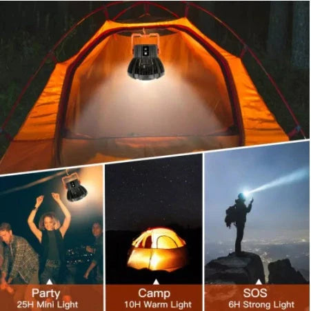 A versatile LED lighting fan with a brushless motor, lightweight blades, and dual fan and lighting controls for use in homes, outdoor spaces, and during camping