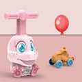 Children inertial power ball car toy in blue with balloons and launch pad