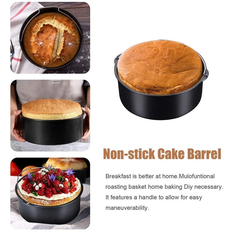 7-piece silicone grill set for Ninja cuisine air fryers, includes cake pan, pizza pan, and more