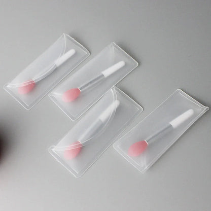 Crystal rod lip brush with synthetic fibre bristles in six colour options on white background