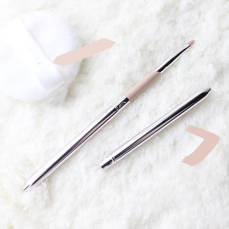 Crystal rod lip brush with synthetic fibre bristles in six colour options on white background