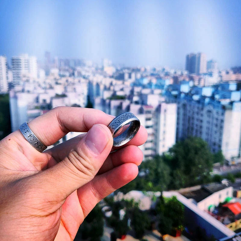 Beier 316L Stainless Steel Odin Norse Viking Amulet with intricate rune design